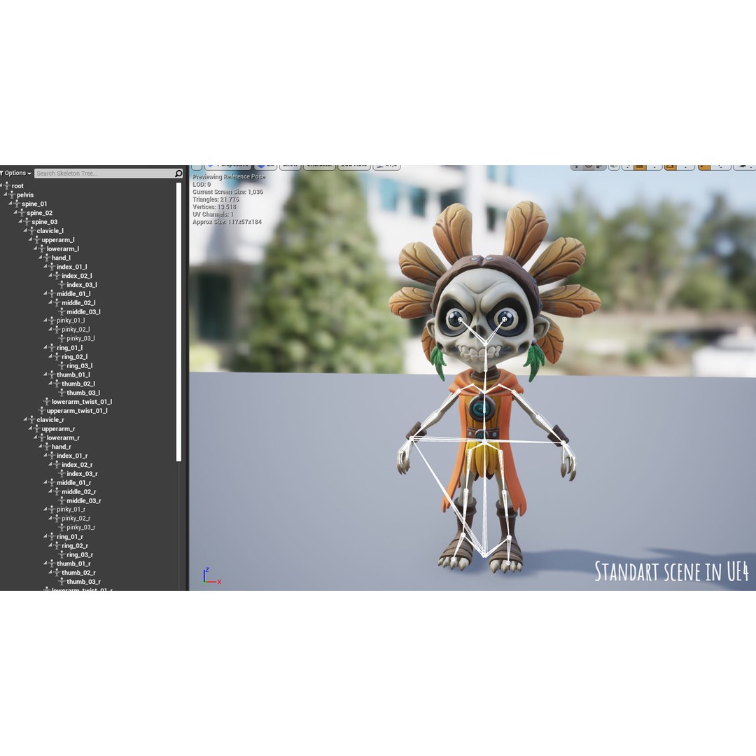 Stylized Forest Spirit 3D Model – Low Poly Game Asset, FBX - View 18