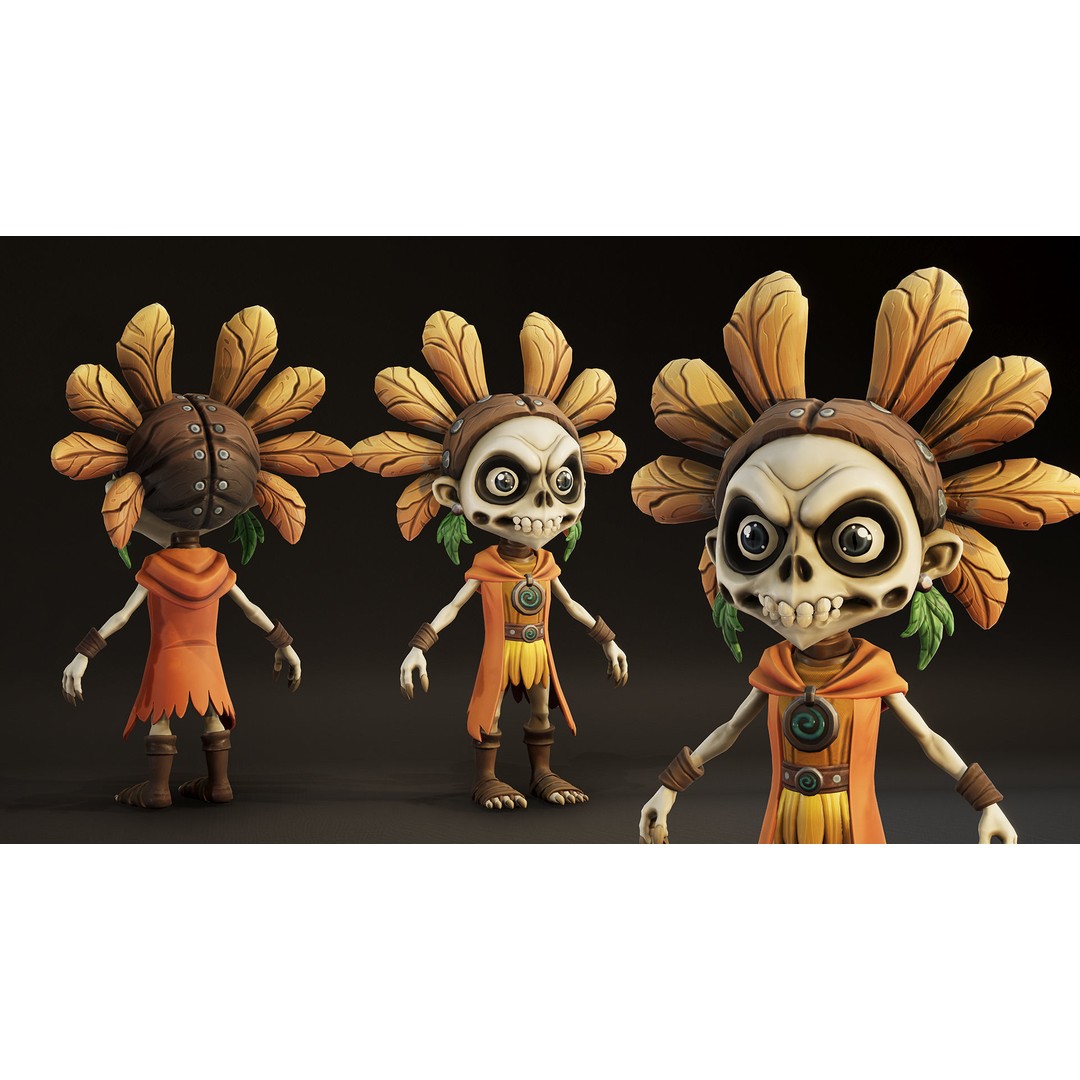 Stylized Forest Spirit 3D Model – Low Poly Game Asset, FBX - View 3