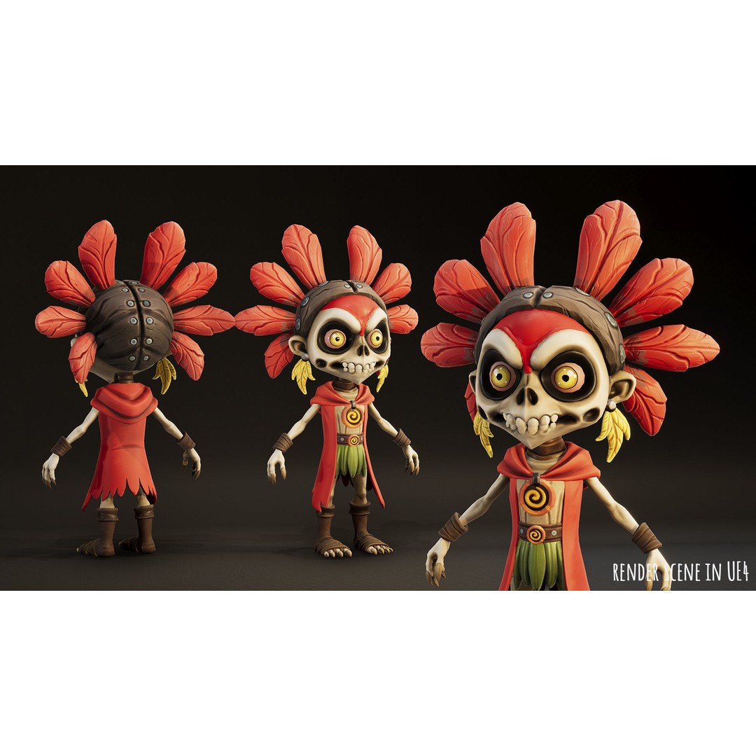 Stylized Forest Spirit 3D Model – Low Poly Game Asset, FBX - View 4