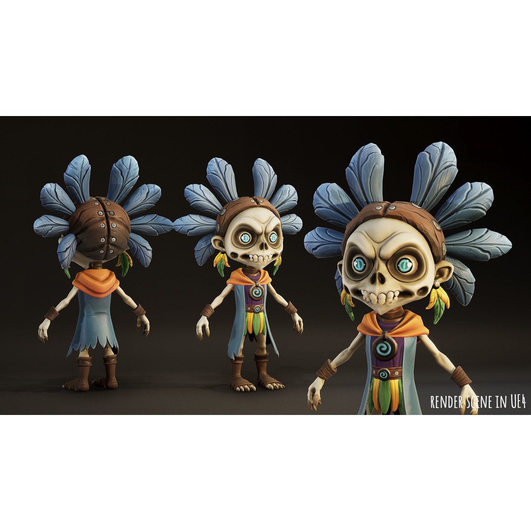 Stylized Forest Spirit 3D Model – Low Poly Game Asset, FBX - View 5