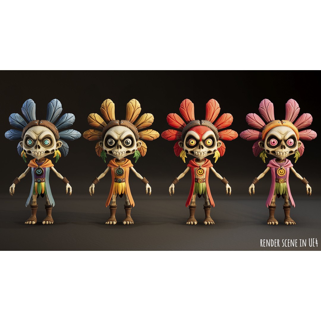 Stylized Forest Spirit 3D Model – Low Poly Game Asset, FBX - View 7