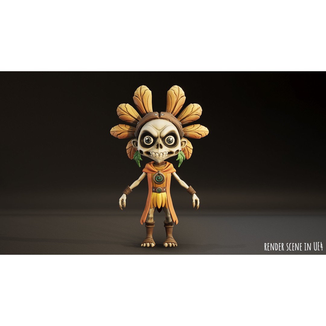 Stylized Forest Spirit 3D Model – Low Poly Game Asset, FBX - View 8