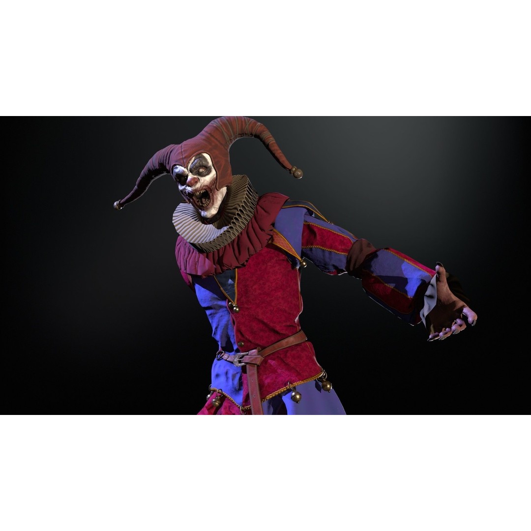 Clown Jester 3D Model – Low Poly Game Asset, Rigged with Animations - View 17