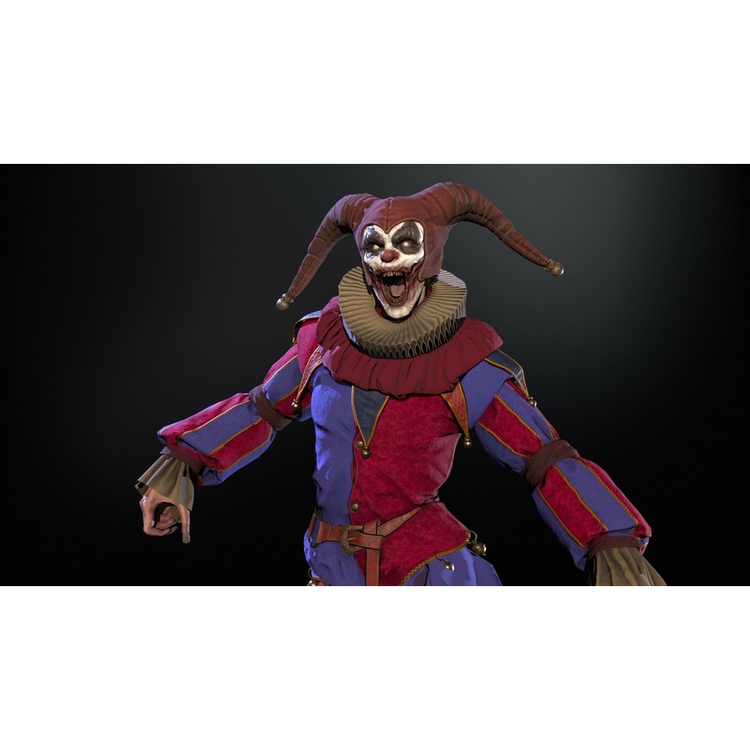 Clown Jester 3D Model – Low Poly Game Asset, Rigged with Animations - View 18