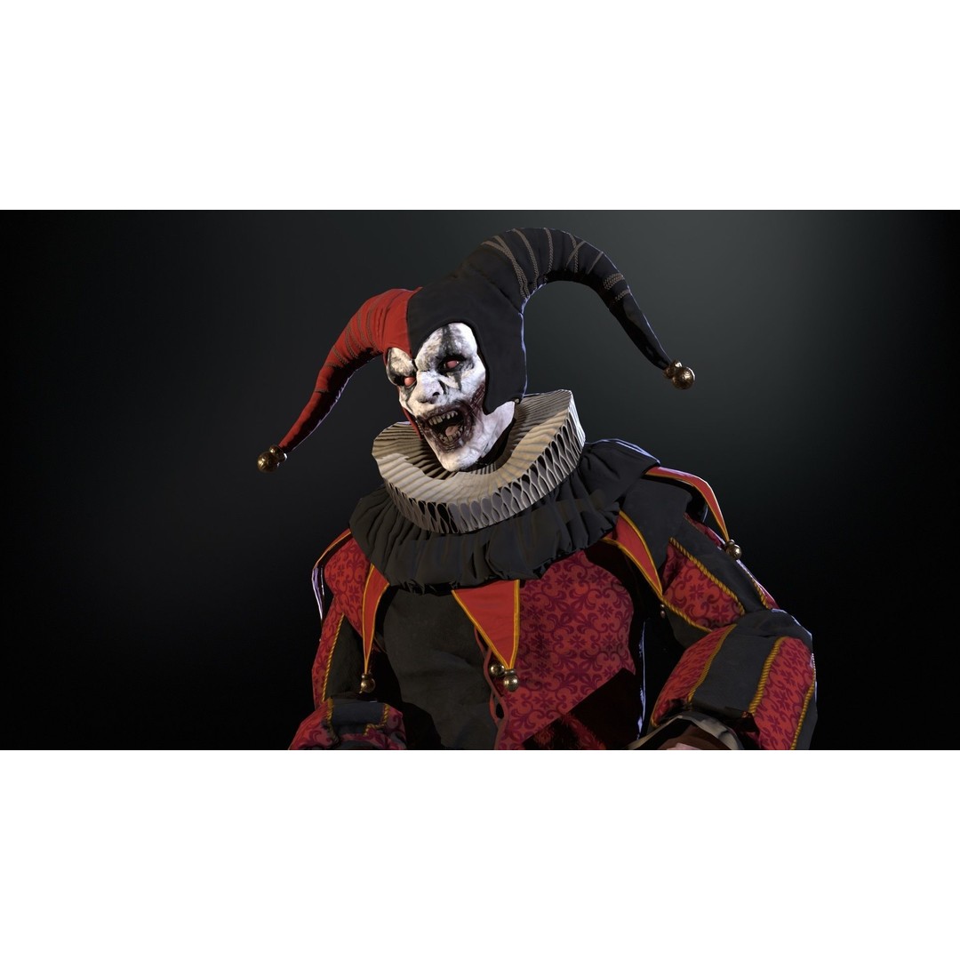 Clown Jester 3D Model – Low Poly Game Asset, Rigged with Animations - View 28