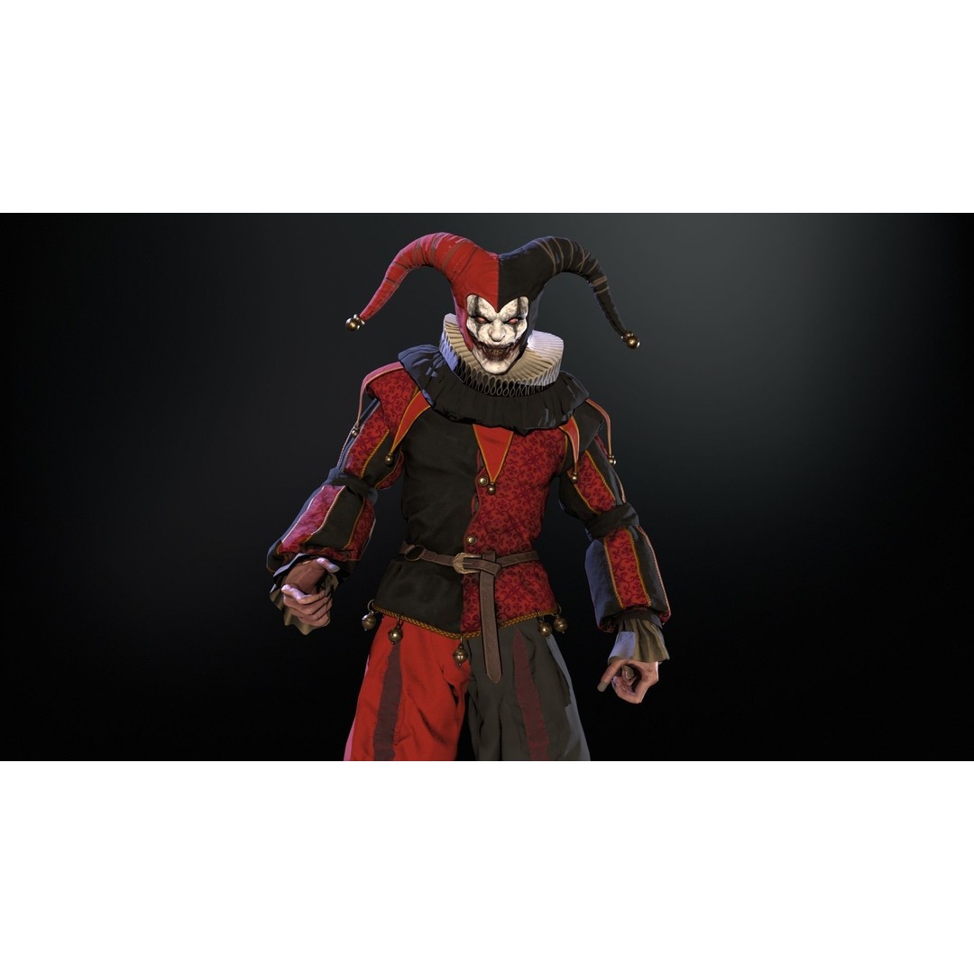 Clown Jester 3D Model – Low Poly Game Asset, Rigged with Animations - View 29