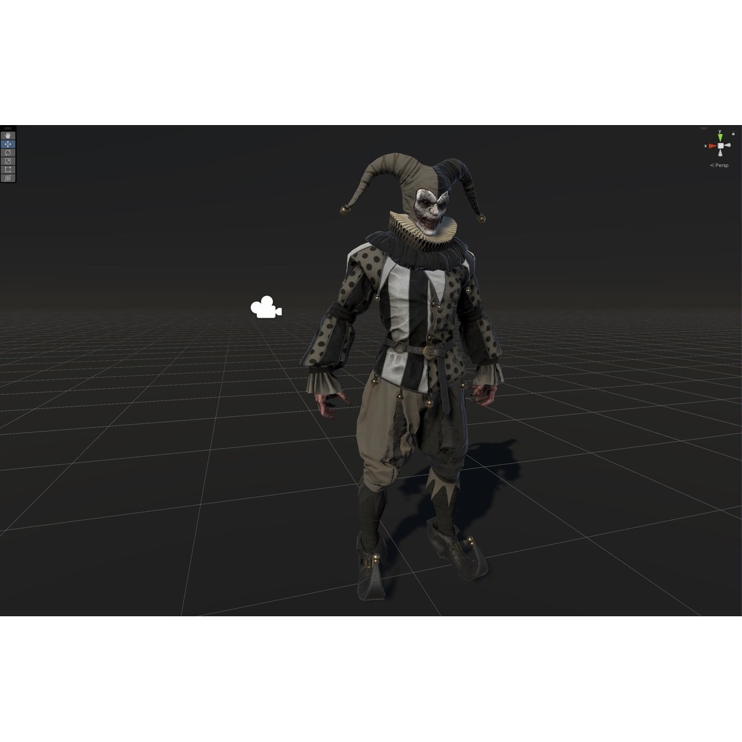 Clown Jester 3D Model – Low Poly Game Asset, Rigged with Animations - View 32