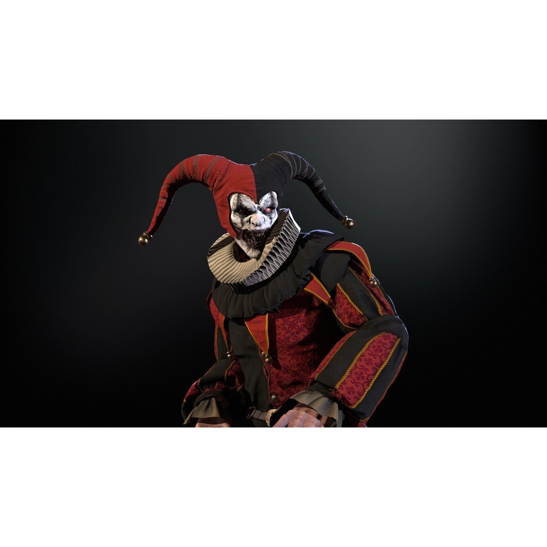 Clown Jester 3D Model – Low Poly Game Asset, Rigged with Animations - View 9