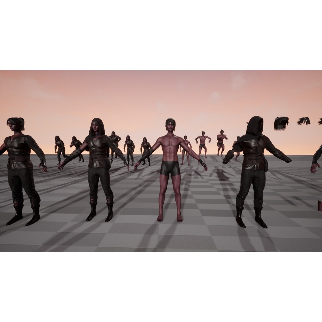 Rogue Azarain 3D Model – Low Poly Modular Character for Unity & Unreal - View 13