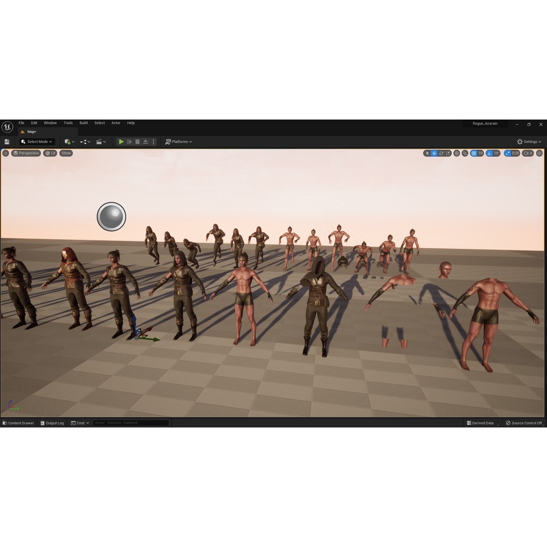 Rogue Azarain 3D Model – Low Poly Modular Character for Unity & Unreal - View 18