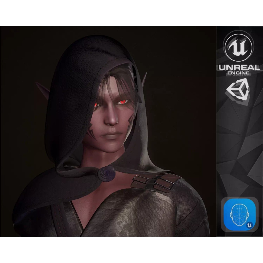 Rogue Azarain 3D Model – Low Poly Modular Character for Unity & Unreal - View 2