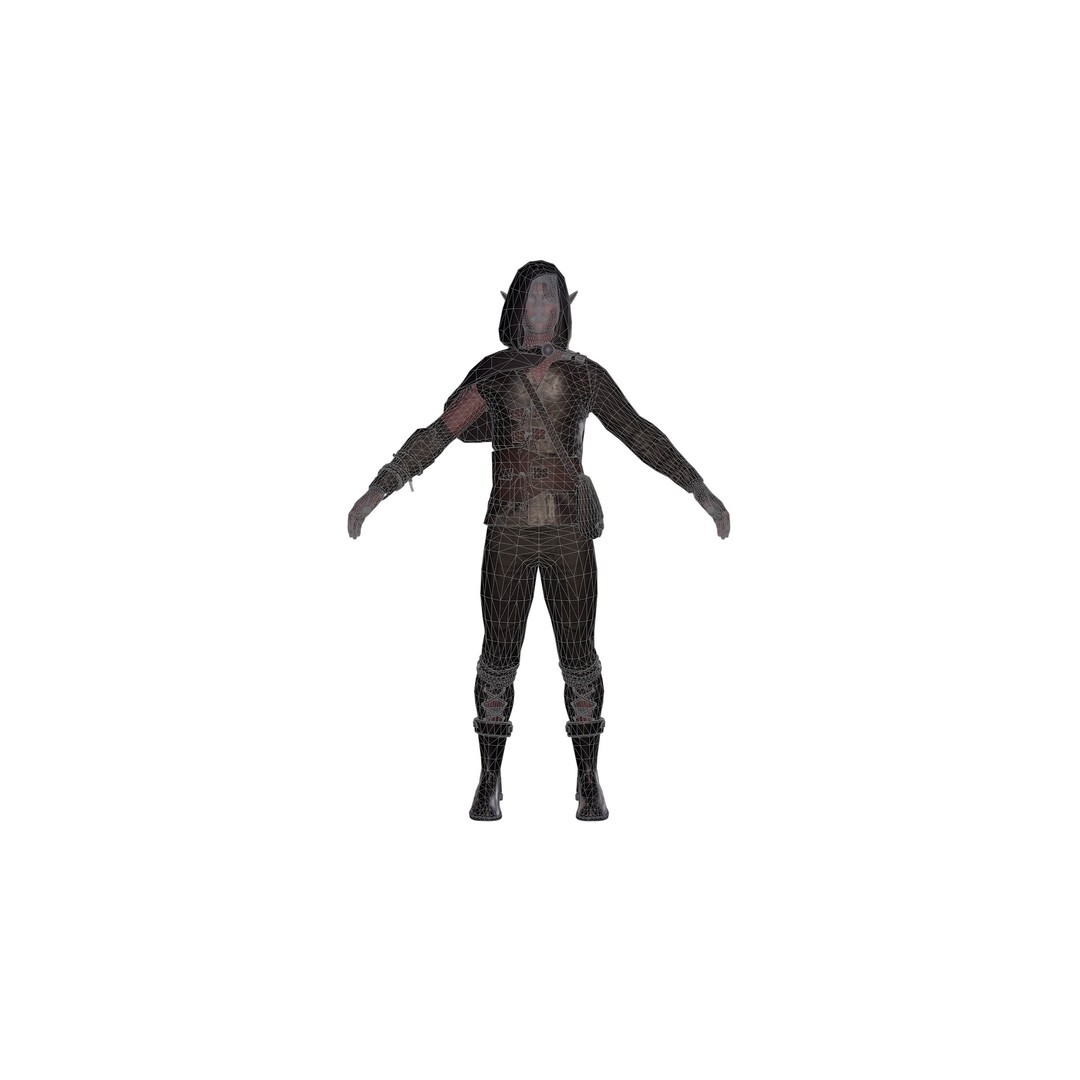 Rogue Azarain 3D Model – Low Poly Modular Character for Unity & Unreal - View 20