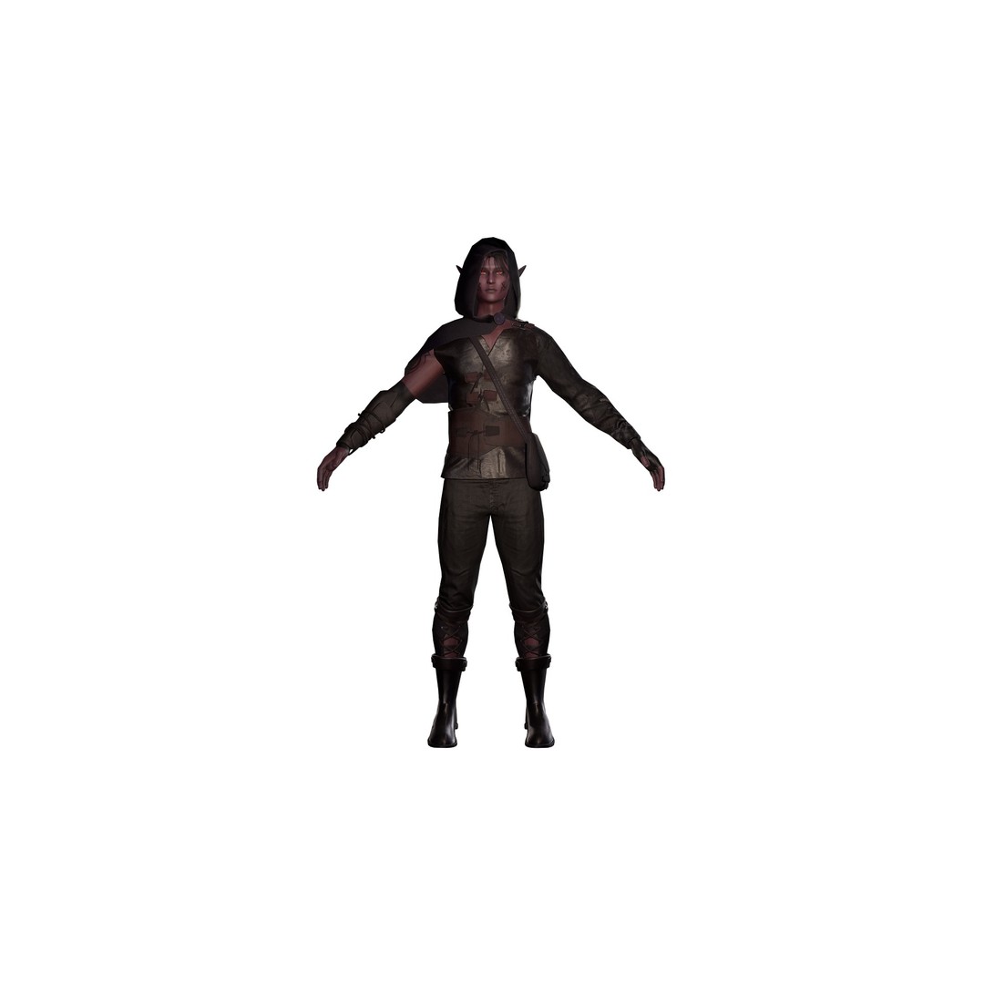 Rogue Azarain 3D Model – Low Poly Modular Character for Unity & Unreal - View 21