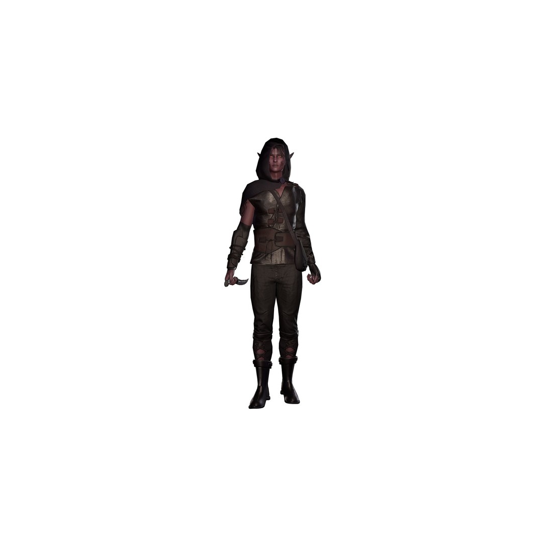 Rogue Azarain 3D Model – Low Poly Modular Character for Unity & Unreal - View 22