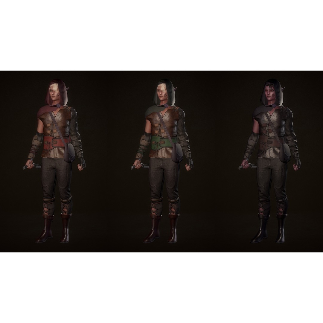 Rogue Azarain 3D Model – Low Poly Modular Character for Unity & Unreal - View 5