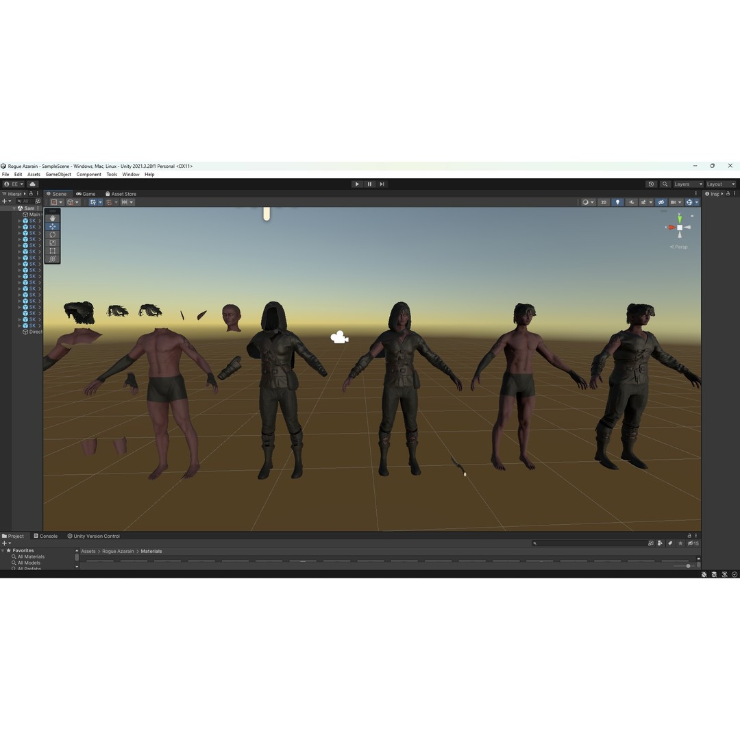 Rogue Azarain 3D Model – Low Poly Modular Character for Unity & Unreal - View 8