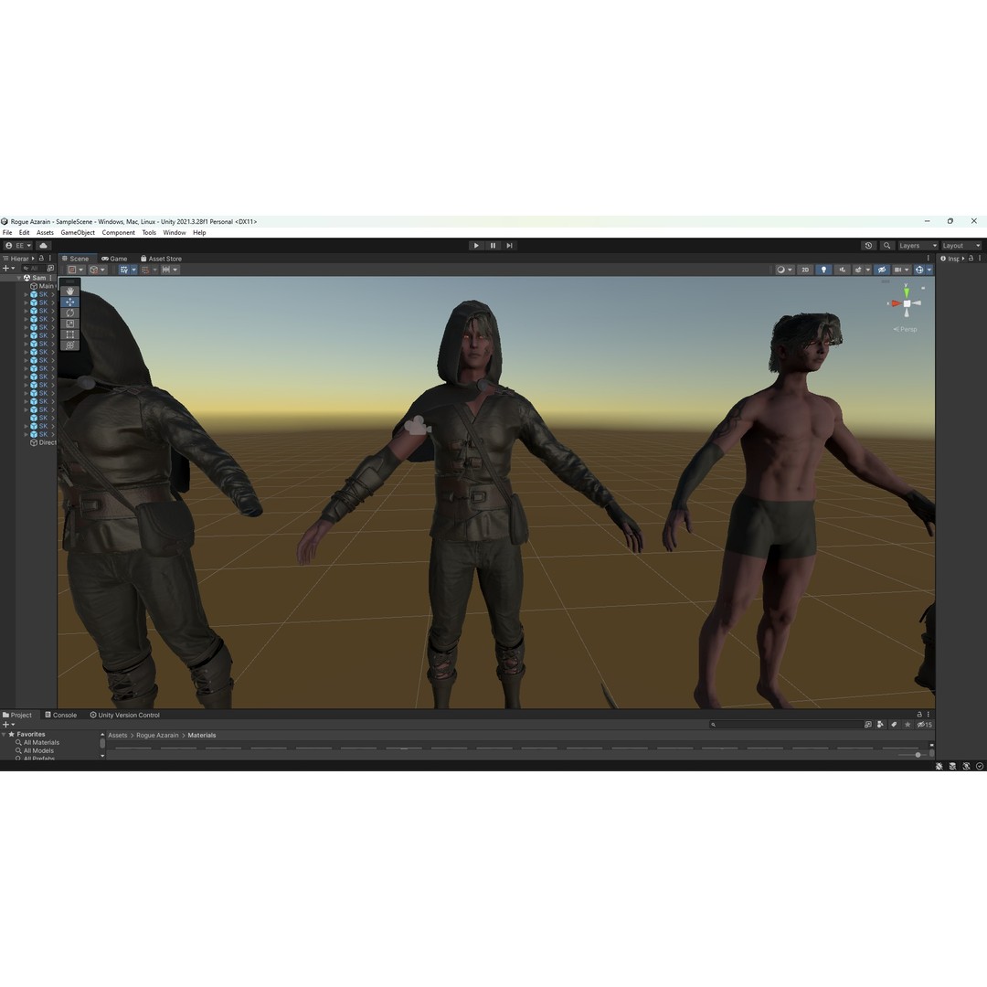 Rogue Azarain 3D Model – Low Poly Modular Character for Unity & Unreal - View 9
