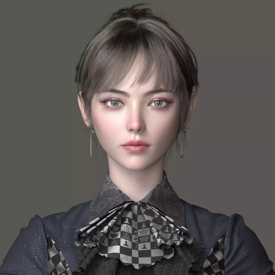 Chinese Girl 3D Model – High Poly Character with PBR Textures - View 18