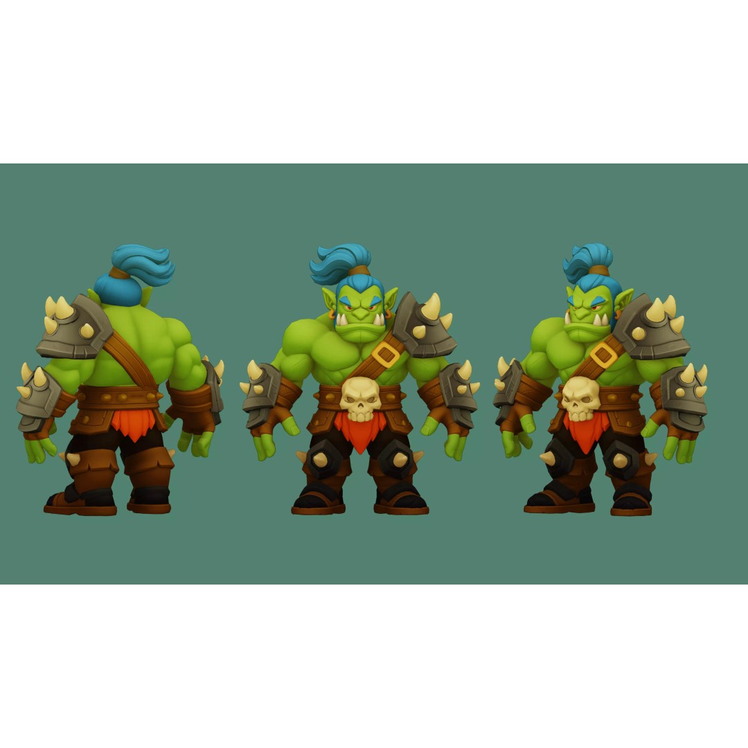 Mugor 3D Model – Stylized Medieval Orc Character, Rigged, Game-Ready - View 12
