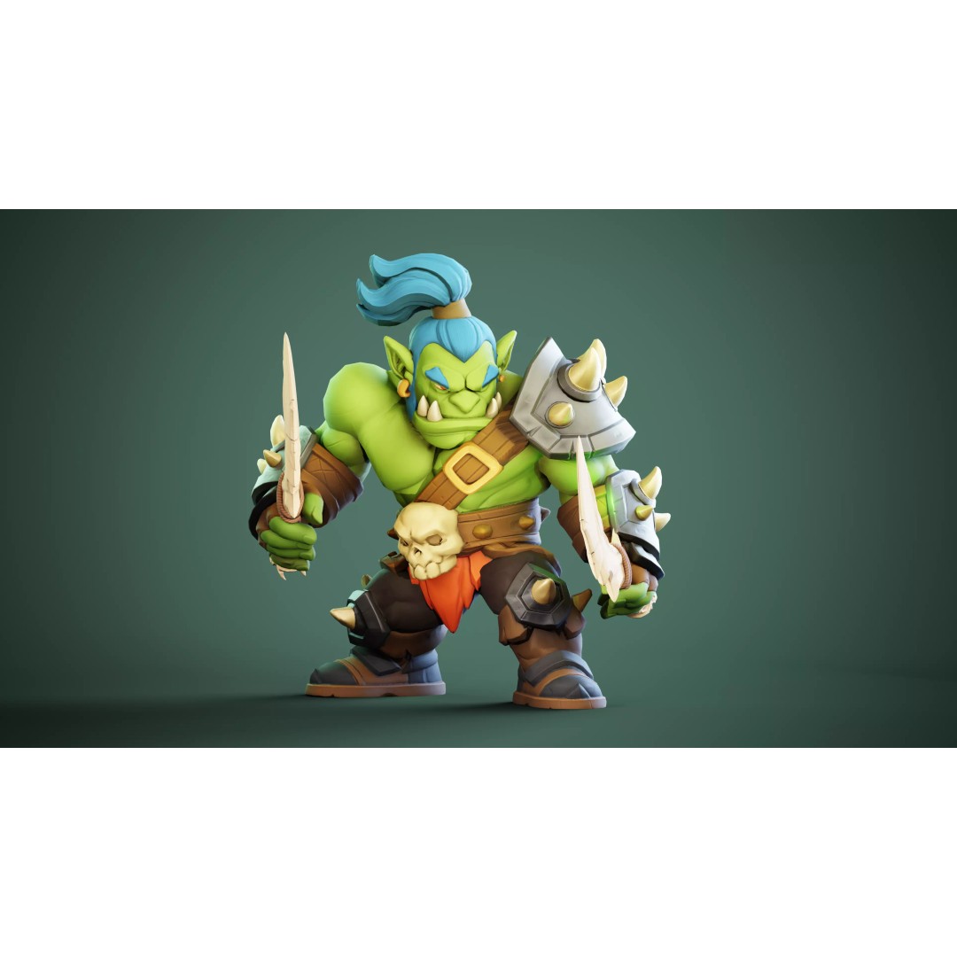 Mugor 3D Model – Stylized Medieval Orc Character, Rigged, Game-Ready - View 3