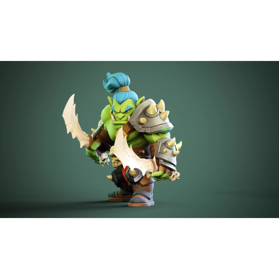 Mugor 3D Model – Stylized Medieval Orc Character, Rigged, Game-Ready - View 4