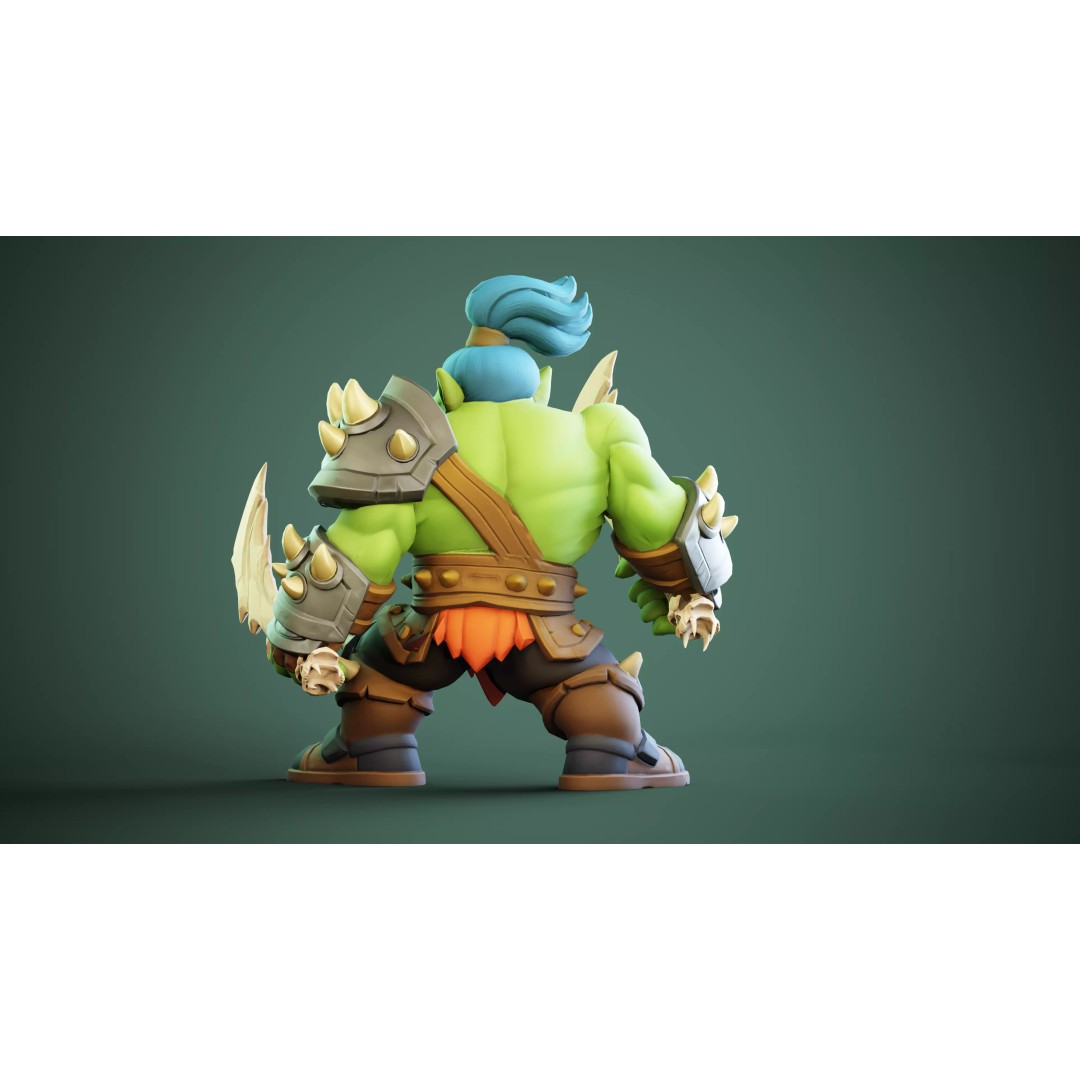 Mugor 3D Model – Stylized Medieval Orc Character, Rigged, Game-Ready - View 6