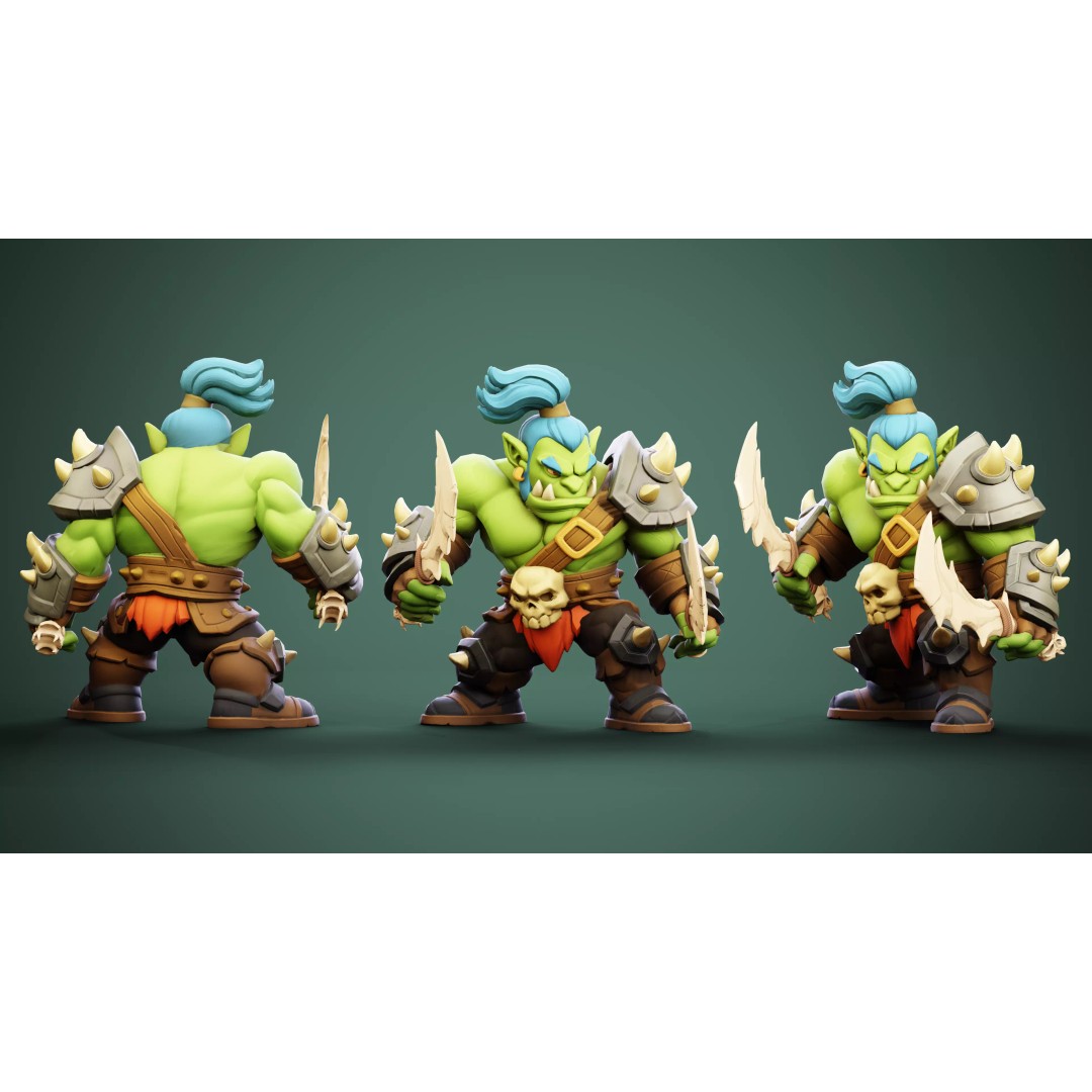 Mugor 3D Model – Stylized Medieval Orc Character, Rigged, Game-Ready - View 7