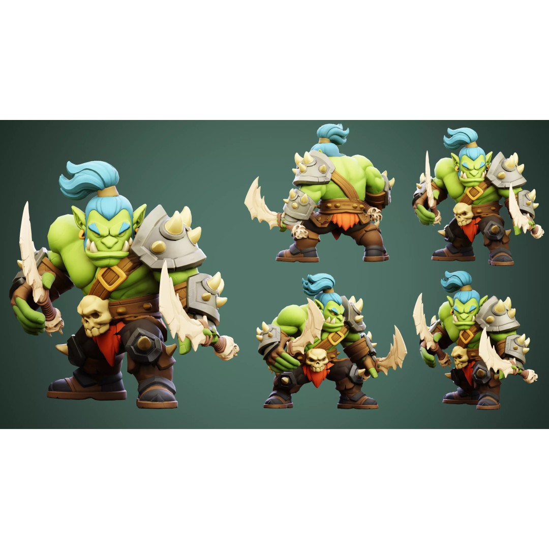Mugor 3D Model – Stylized Medieval Orc Character, Rigged, Game-Ready - View 8