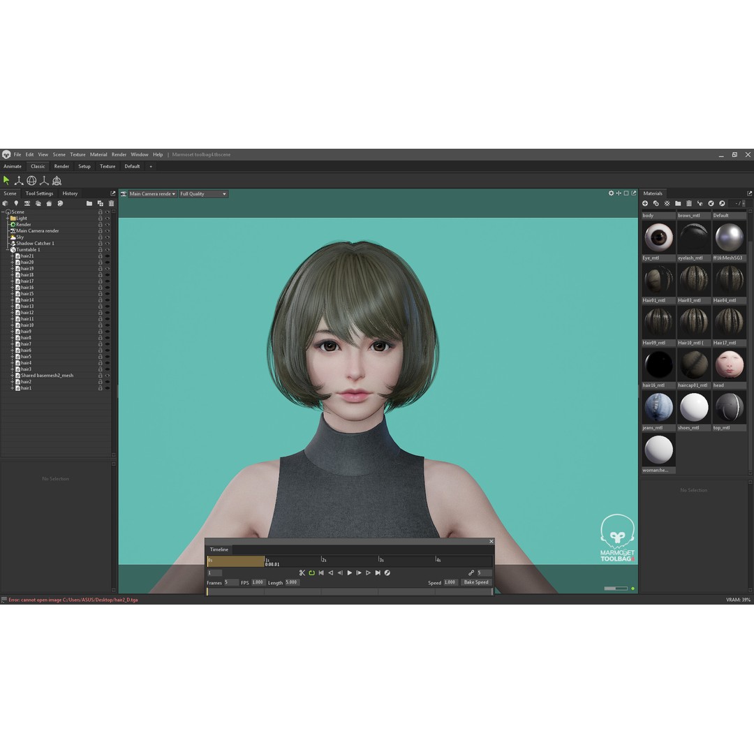 Women Hairstyles 3D Model – Low Poly Collection, Game Ready FBX & OBJ - View 4