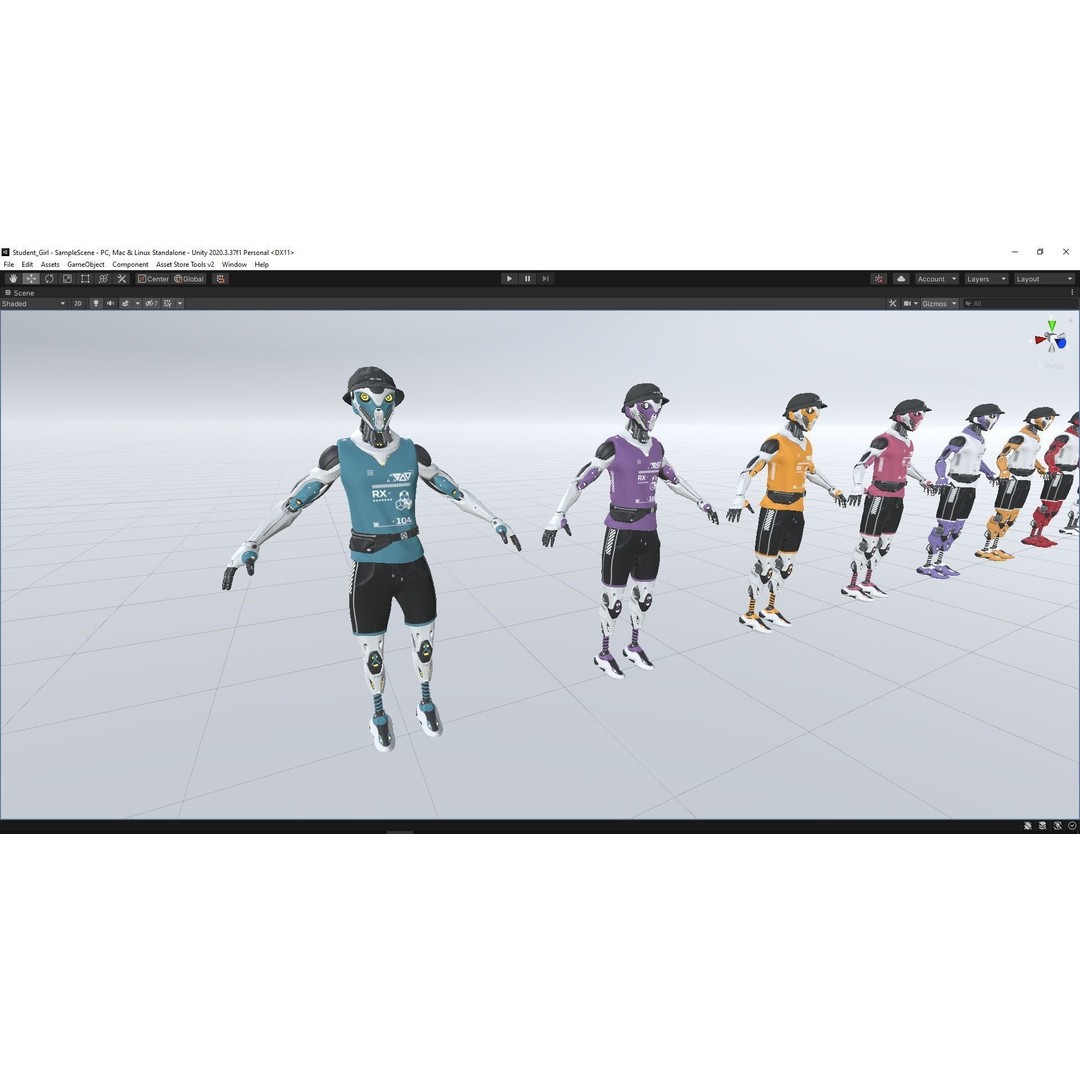 Robot RX-104 3D Model – Low Poly Game Ready Rigged Character, FBX
