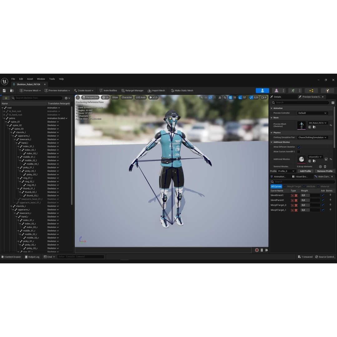 Robot RX-104 3D Model – Low Poly Game Ready Rigged Character, FBX - View 16