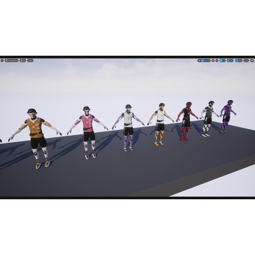 Robot RX-104 3D Model – Low Poly Game Ready Rigged Character, FBX - View 18
