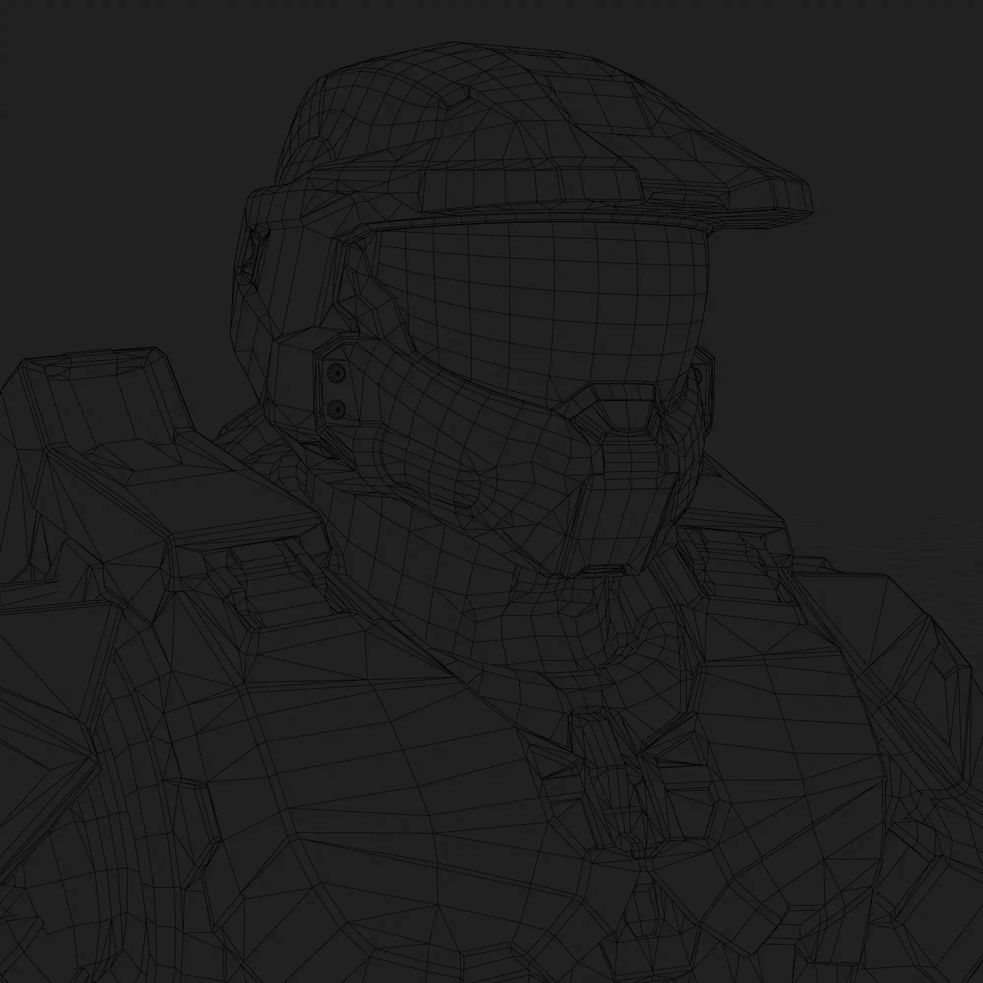 Master Chief - Low-Poly Game-Ready 3D Model - View 16