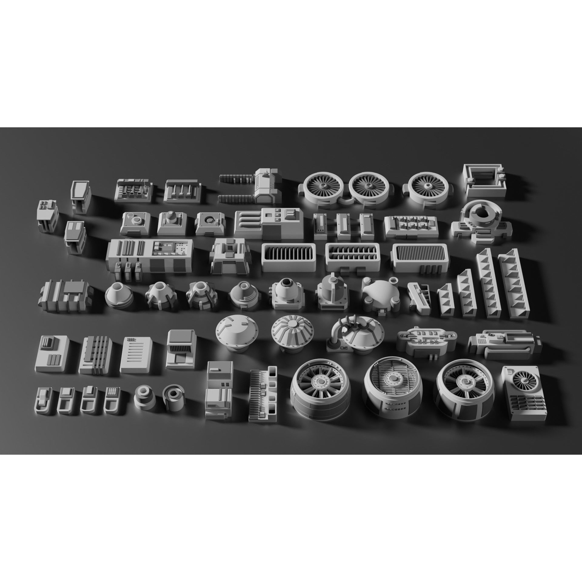 Ultimate Sci-Fi Greebles Pack - Game-Ready 3D Model - View 8
