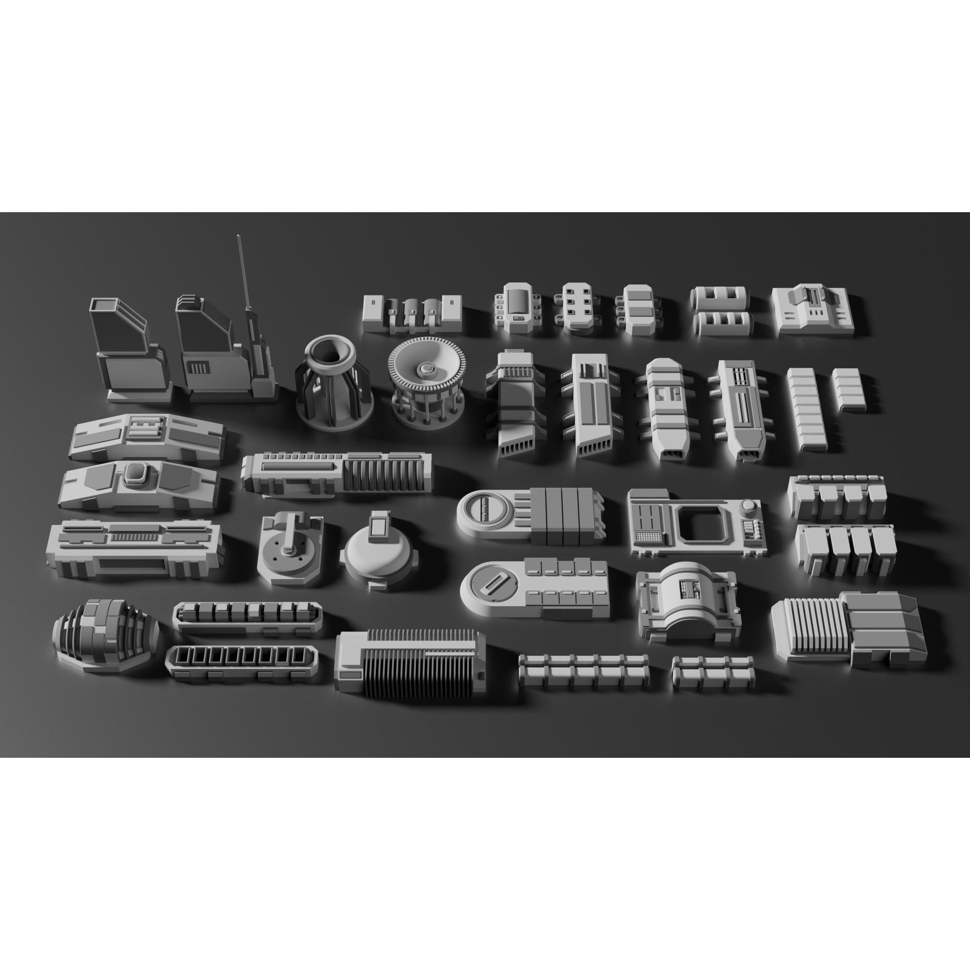 Ultimate Sci-Fi Greebles Pack - Game-Ready 3D Model - View 9