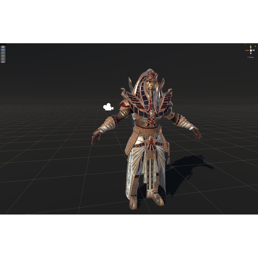 Pharaoh 3D Model – Low Poly Rigged Character with Animations, FBX