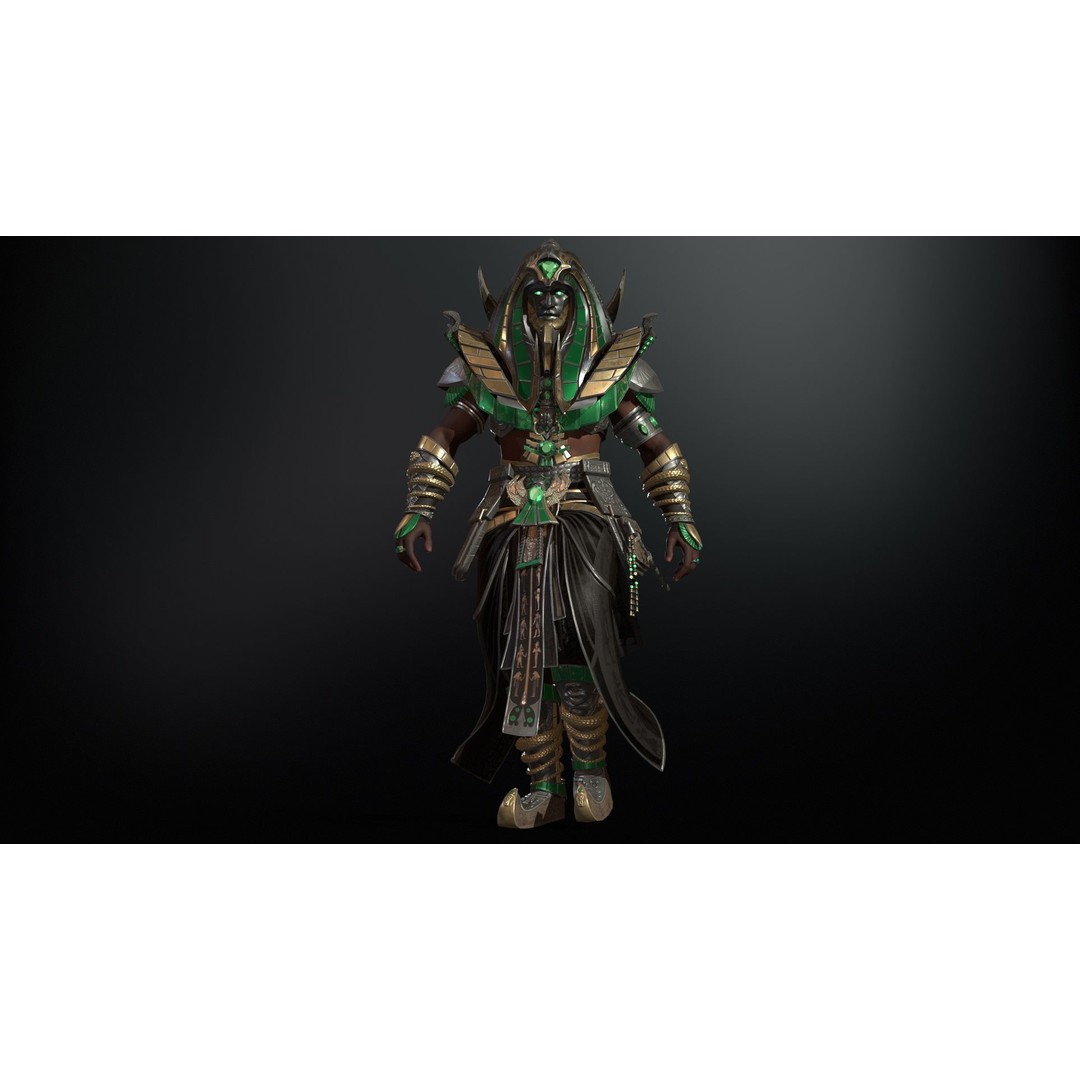 Pharaoh 3D Model – Low Poly Rigged Character with Animations, FBX - View 20