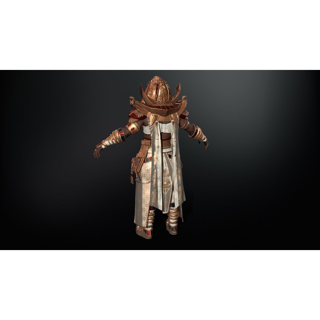 Pharaoh 3D Model – Low Poly Rigged Character with Animations, FBX - View 28