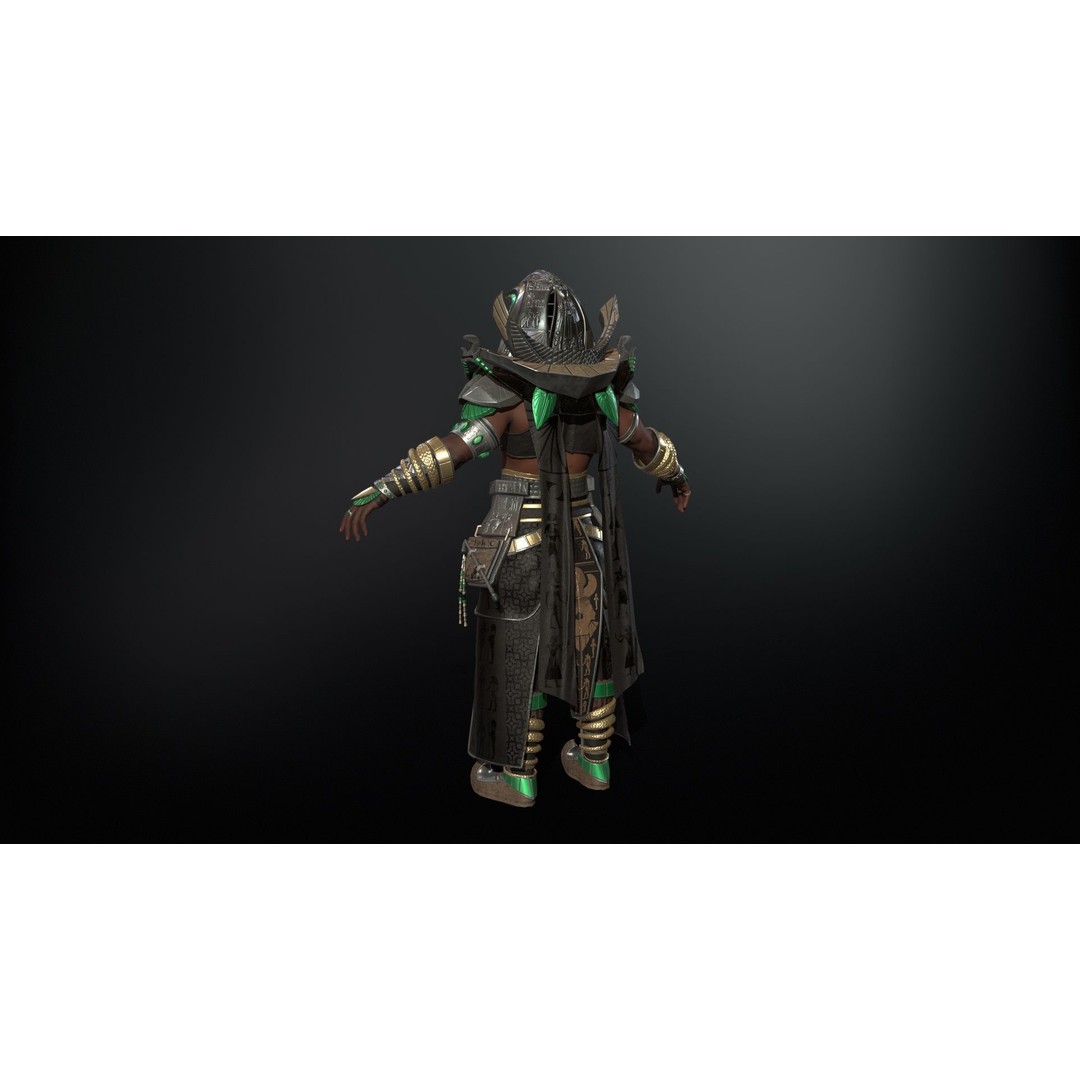 Pharaoh 3D Model – Low Poly Rigged Character with Animations, FBX - View 32