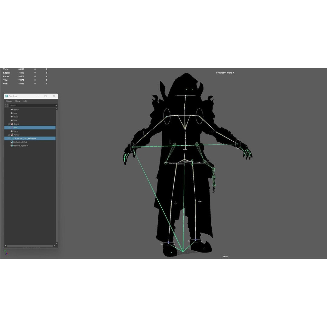 Pharaoh 3D Model – Low Poly Rigged Character with Animations, FBX - View 33