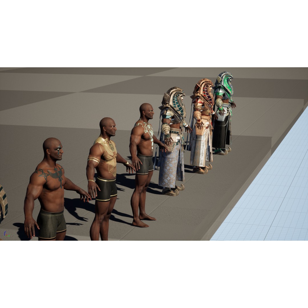 Pharaoh 3D Model – Low Poly Rigged Character with Animations, FBX - View 35