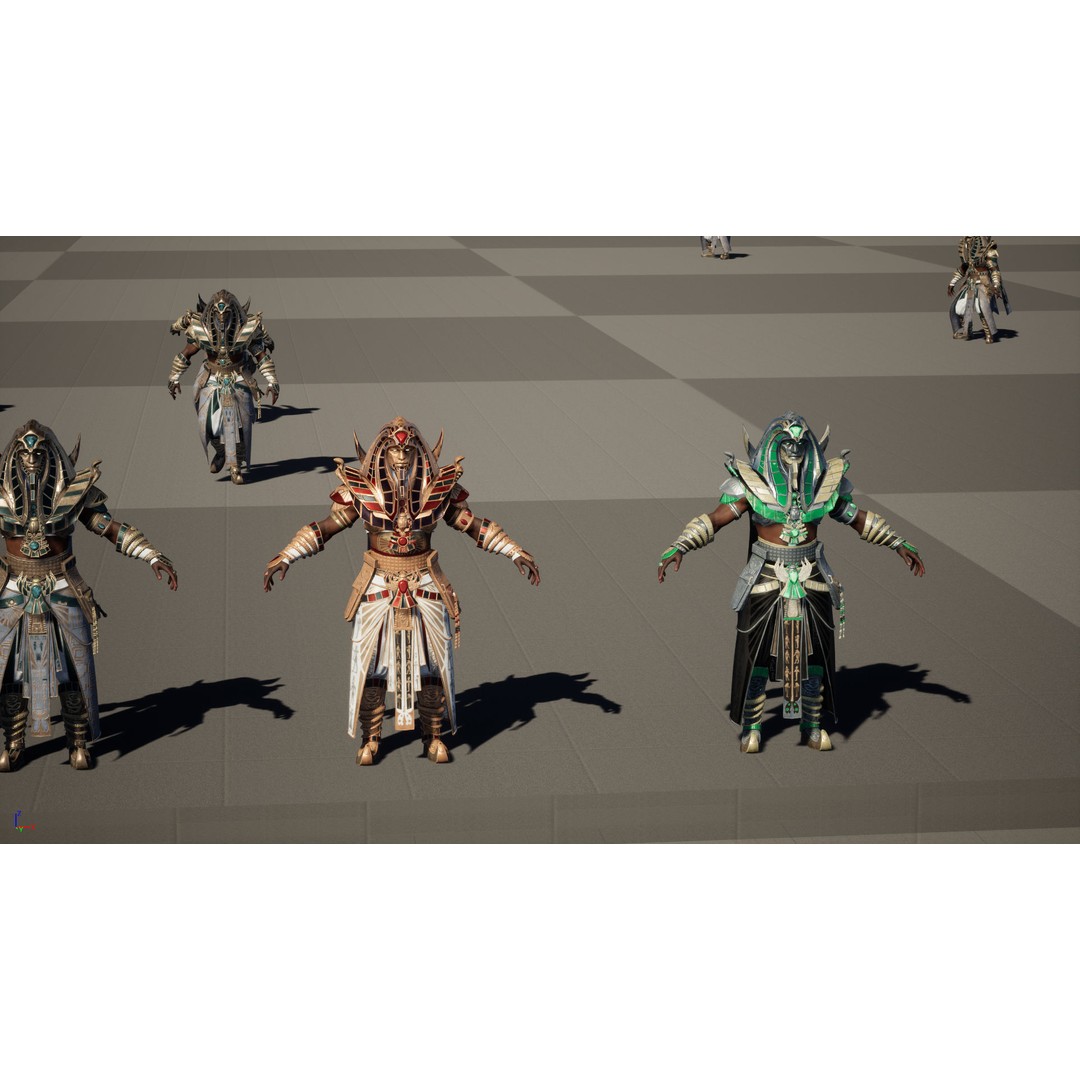 Pharaoh 3D Model – Low Poly Rigged Character with Animations, FBX - View 37