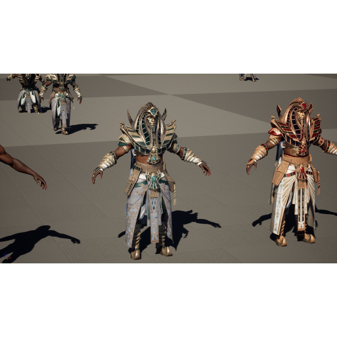 Pharaoh 3D Model – Low Poly Rigged Character with Animations, FBX - View 38