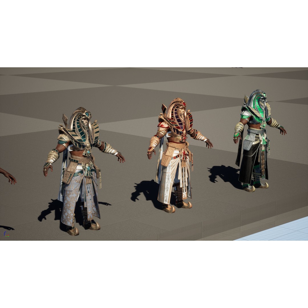 Pharaoh 3D Model – Low Poly Rigged Character with Animations, FBX - View 39