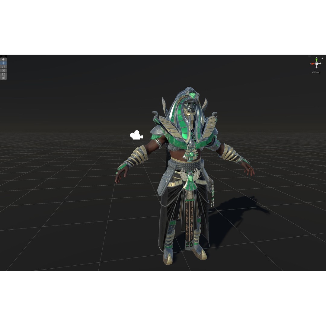 Pharaoh 3D Model – Low Poly Rigged Character with Animations, FBX - View 43