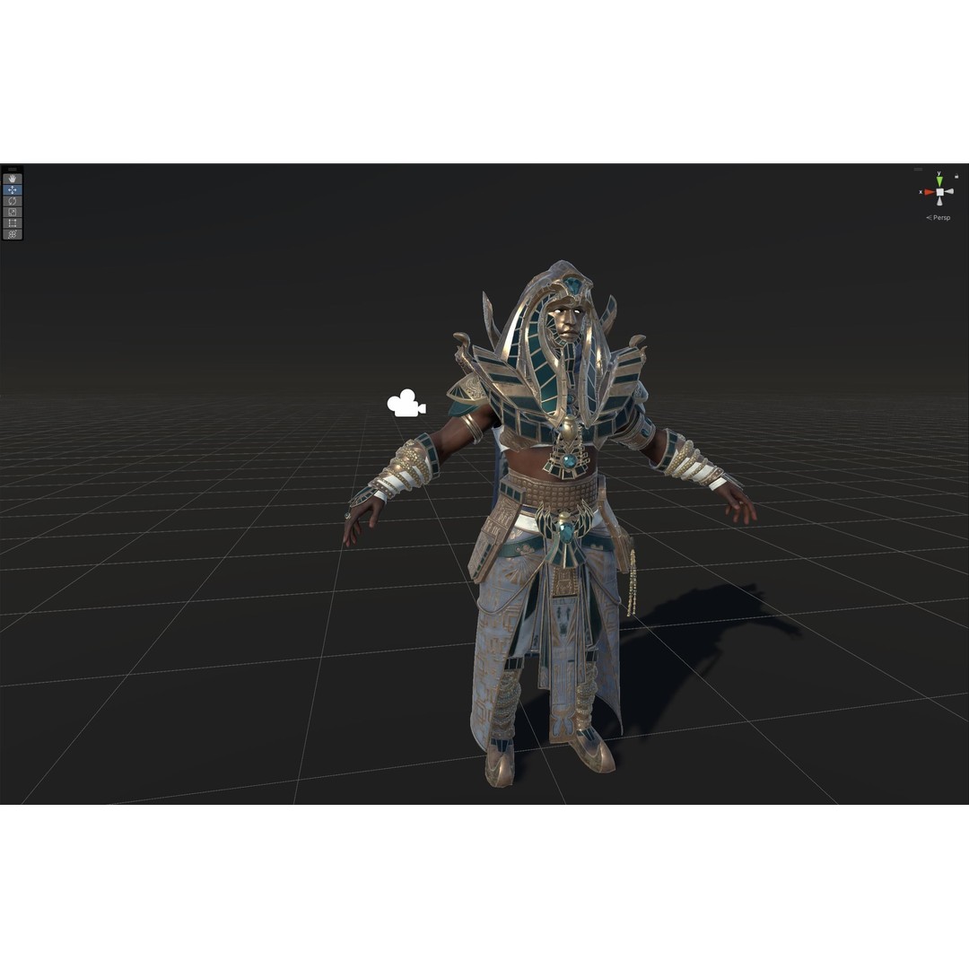 Pharaoh 3D Model – Low Poly Rigged Character with Animations, FBX - View 44