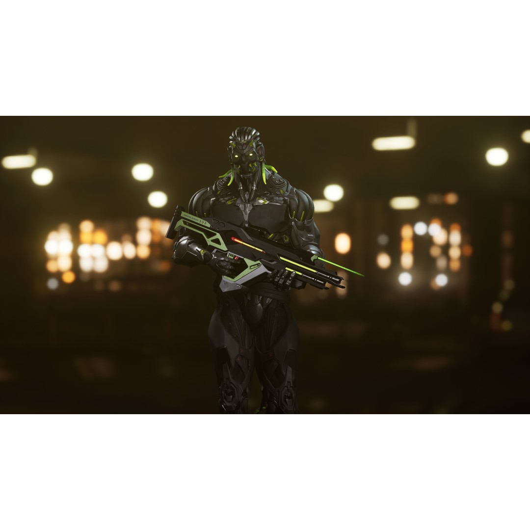 Robot Cyber Suit 3D Model – Low Poly Game-Ready Rigged Character, FBX - View 11
