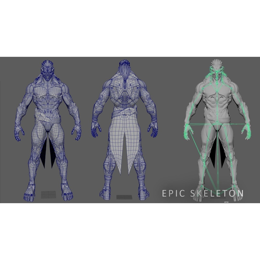 Robot Cyber Suit 3D Model – Low Poly Game-Ready Rigged Character, FBX - View 13