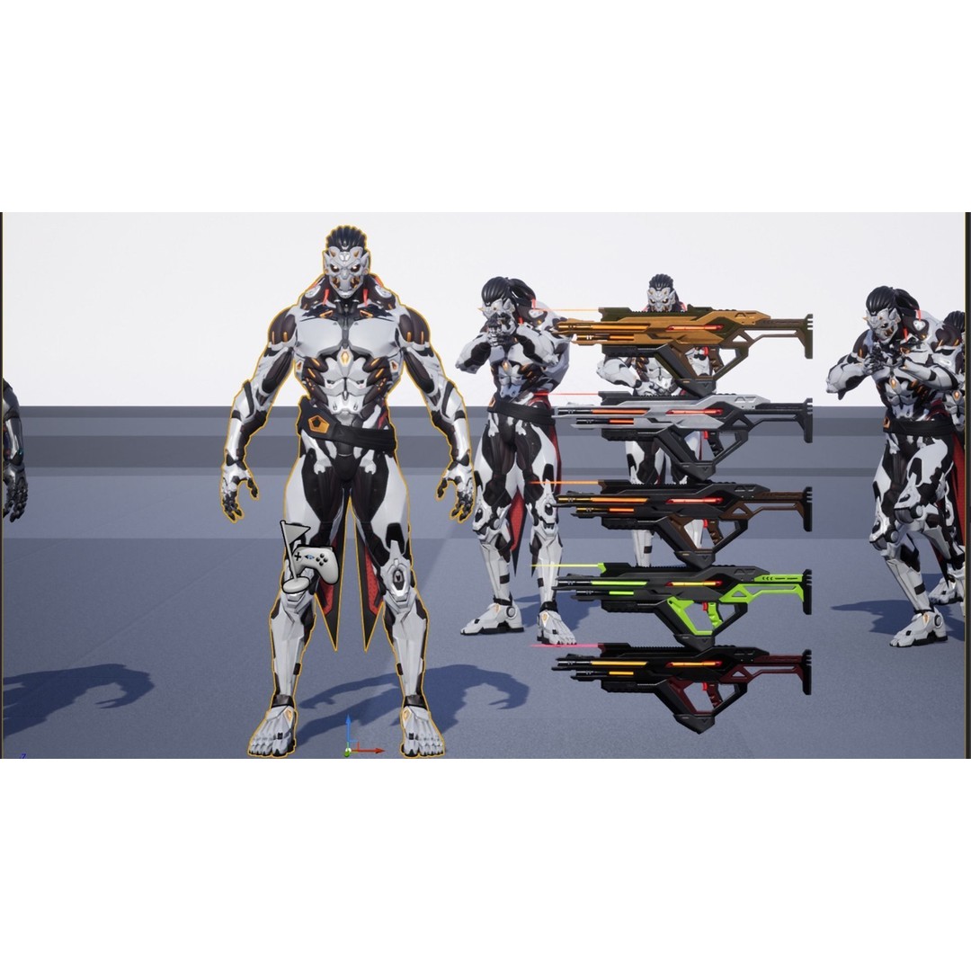 Robot Cyber Suit 3D Model – Low Poly Game-Ready Rigged Character, FBX - View 14