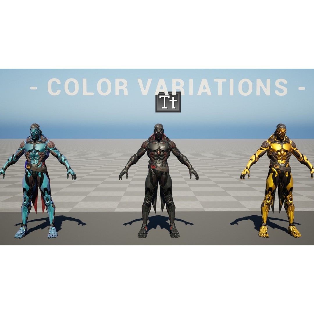 Robot Cyber Suit 3D Model – Low Poly Game-Ready Rigged Character, FBX - View 6